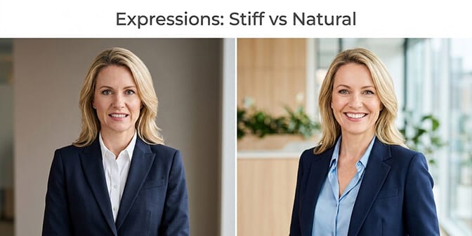 Corporate headshot showing warm genuine expression with natural smile and direct eye contact