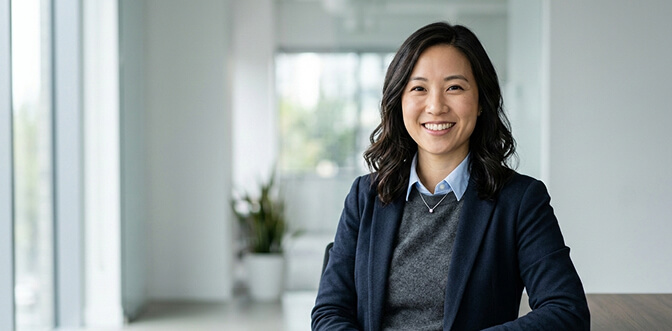 Corporate headshots for tech professionals in polished business casual with light backgrounds