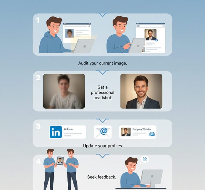 founder headshot transformation before and after professional update