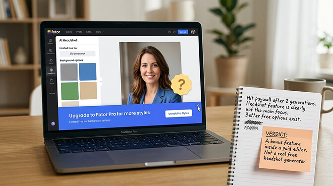 Side by side comparison of Tier 2 free AI headshot tools showing similar over smoothed quality issues