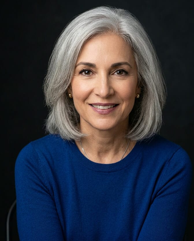 Examples of problem headshot colors including a pure white top blending into the background a pure black outfit causing a floating head and a busy striped pattern