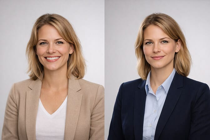 professional headshot showing appropriate expression for industry