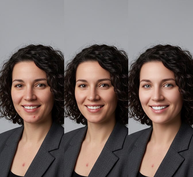 natural vs over-edited headshot comparison