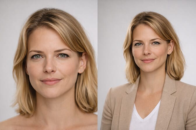 properly framed professional headshot example