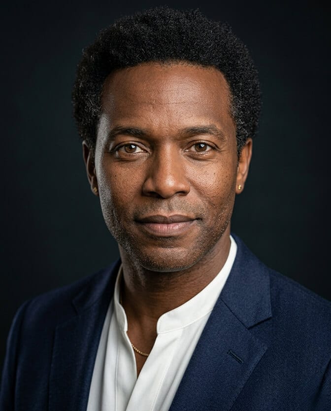 Side by side comparison of an AI headshot that drifted into looking like a relative versus an accurate AI headshot that captures the actual subject