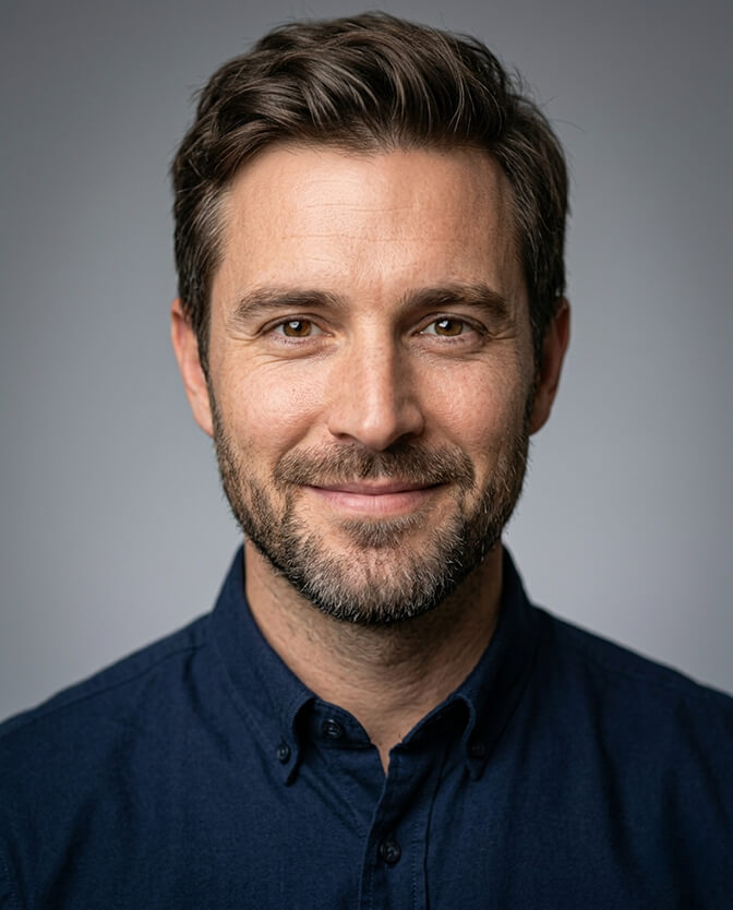 The three test framework for evaluating AI headshot likeness shown as a checklist: mirror test, video call test, and stranger test