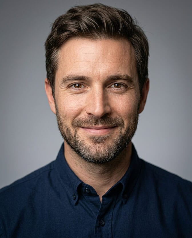 The three test framework for evaluating AI headshot likeness shown as a checklist: mirror test, video call test, and stranger test