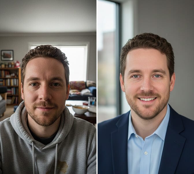 founder headshot creating strong investor first impression
