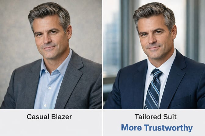 Professional attorney headshot conveying trust and authority in a dark tailored suit