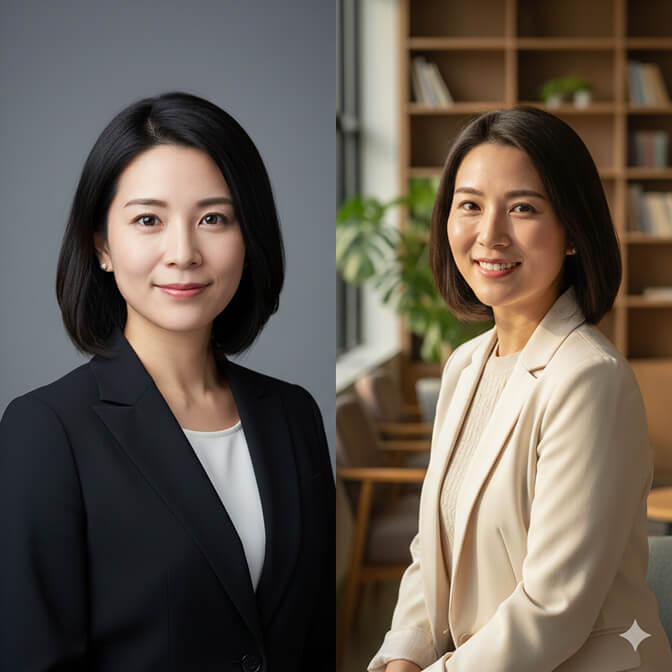 AI-generated professional realtor headshot comparison showing natural realistic results