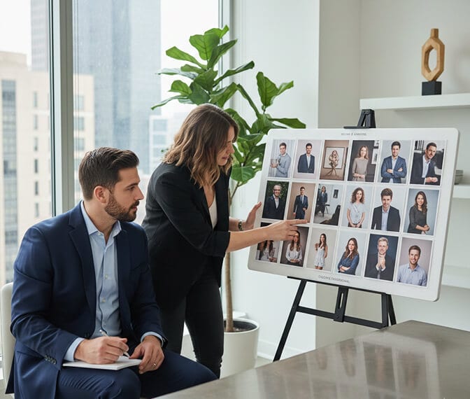 Professional luxury photoshoot session showing executive personal branding photography setup