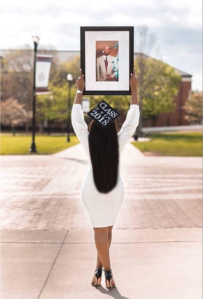 Three-Quarter Sleeves for White Graduation Dress