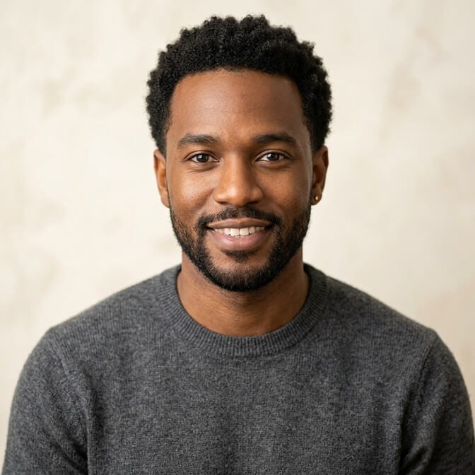 Comparison of headshot color problems including a pure white top washing out against the background and a pure black outfit creating a floating head effect