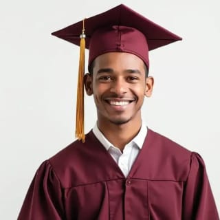 AI generated portrait of a graduate with white background