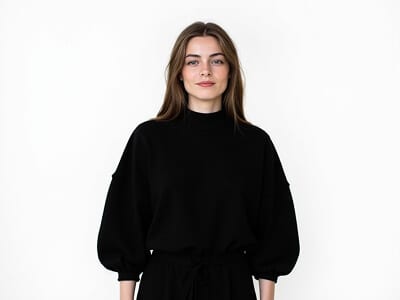 Black Balloon Sleeve Top