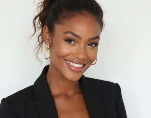 Pageant headshot of a woman with plain background