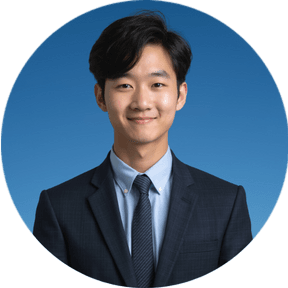 visa photo of a man in a suit against a solid blue background