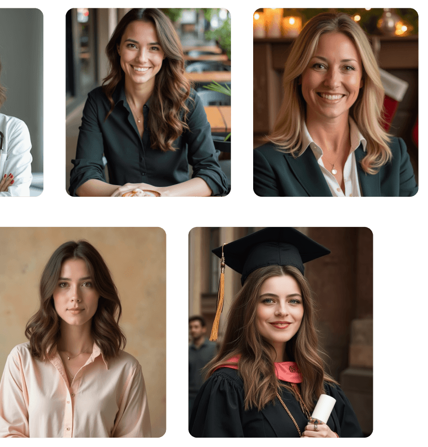 AI generated photos showcase - left side