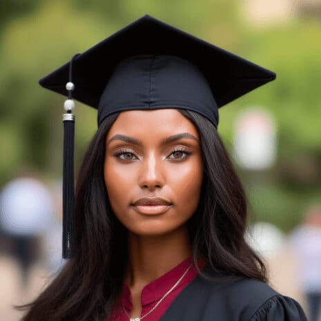 AI-generated professional headshot of a graduate
