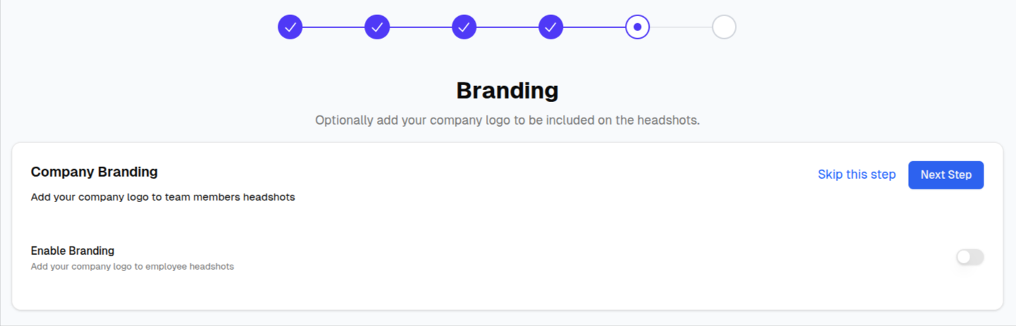 Add branding page for team headshots
