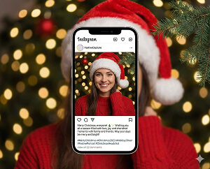 AI-generated Christmas photo for social media