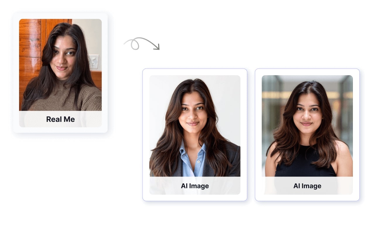 Real Me vs AI Generated Headshots Comparison