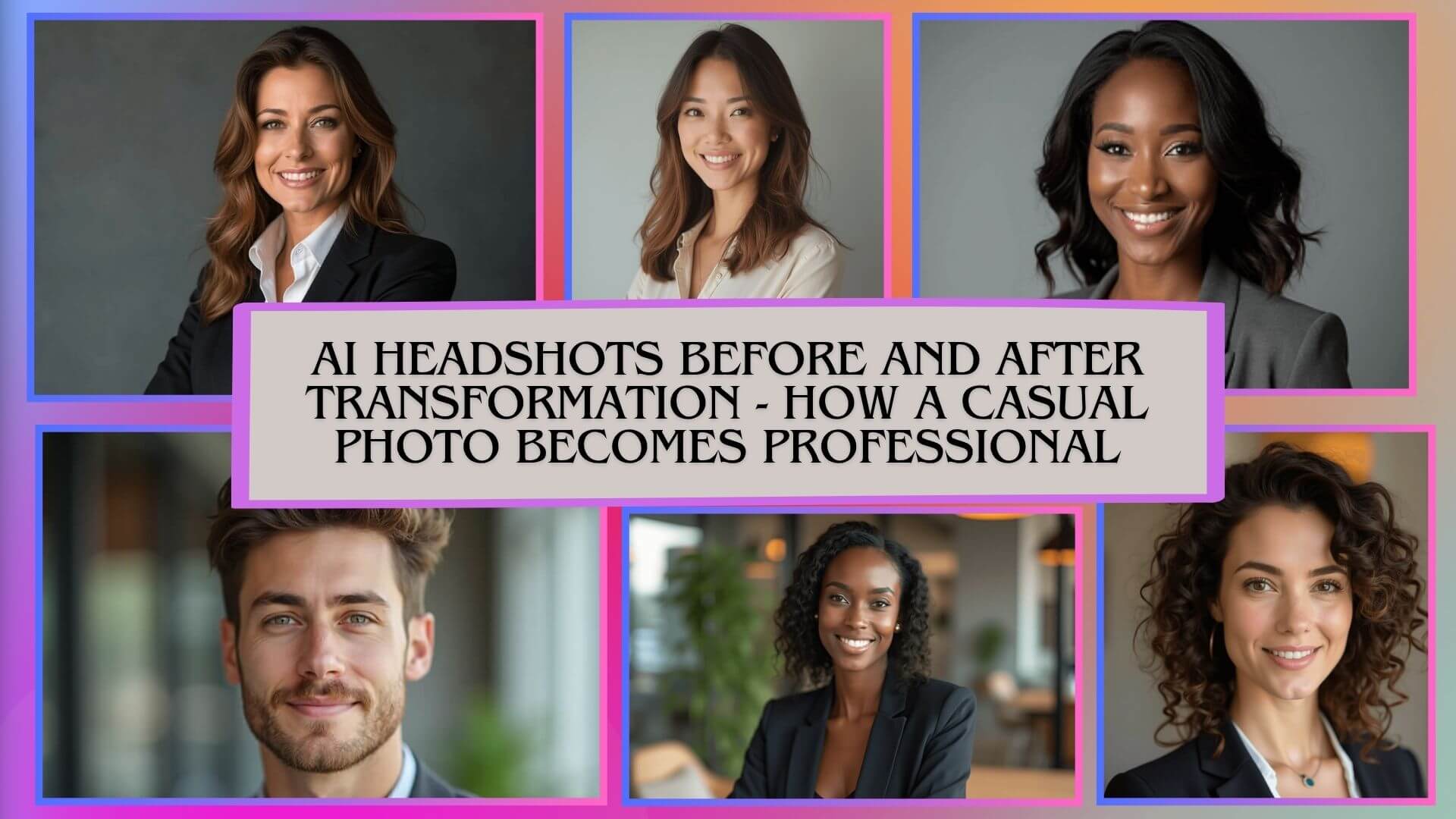 AI Headshots Before and After Transformation - How a Casual Photo Becomes Professional