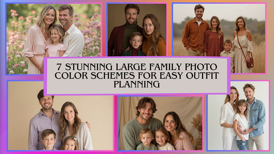 7 Stunning Large Family Photo Color Schemes For Easy Outfit Planning
